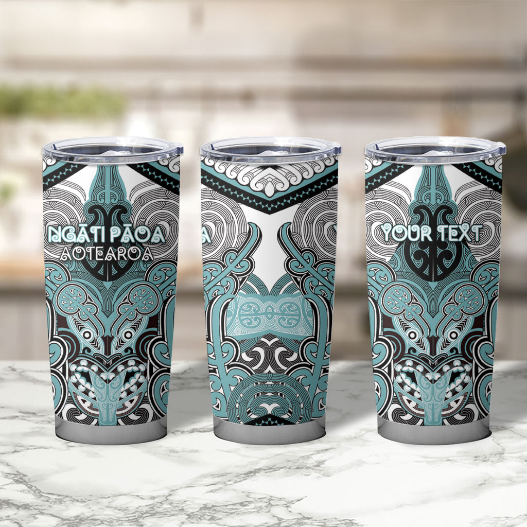 Aotearoa Iwi Ngati Paoa Personalised Tumbler Cup Maori Kowhaiwhai Pattern