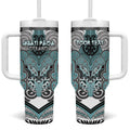 Aotearoa Iwi Ngati Paoa Personalised Tumbler With Handle Maori Kowhaiwhai Pattern