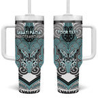 Aotearoa Iwi Ngati Paoa Personalised Tumbler With Handle Maori Kowhaiwhai Pattern