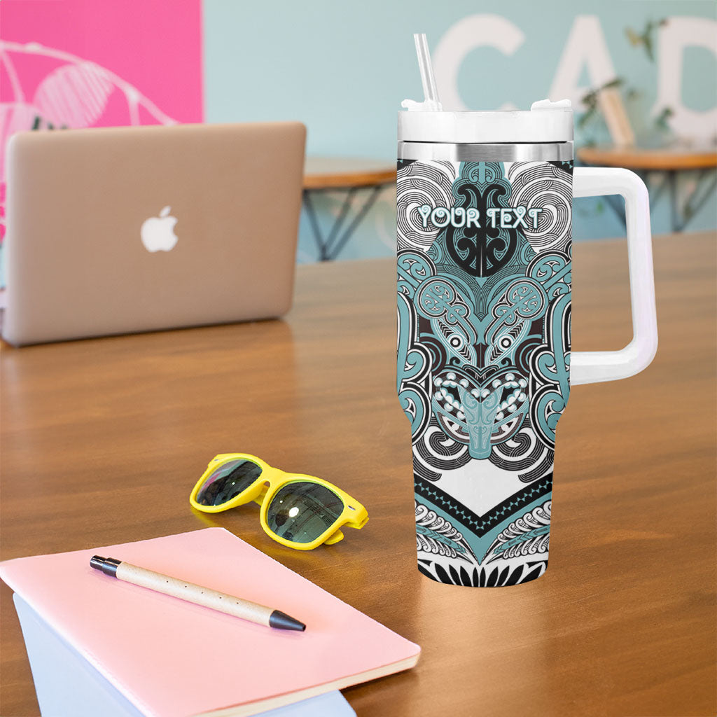 Aotearoa Iwi Ngati Paoa Personalised Tumbler With Handle Maori Kowhaiwhai Pattern