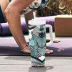 Aotearoa Iwi Ngati Paoa Personalised Tumbler With Handle Maori Kowhaiwhai Pattern