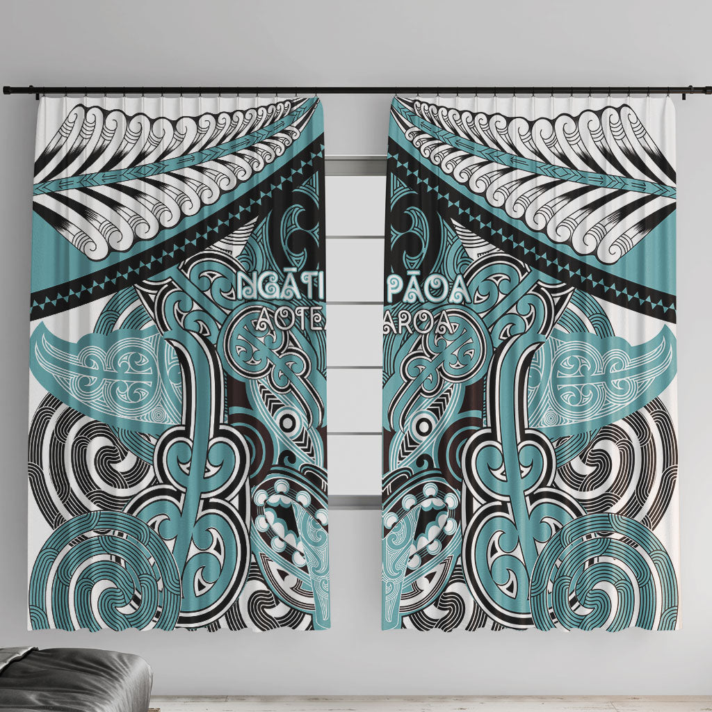 Aotearoa Iwi Ngati Paoa Window Curtain Maori Kowhaiwhai Pattern