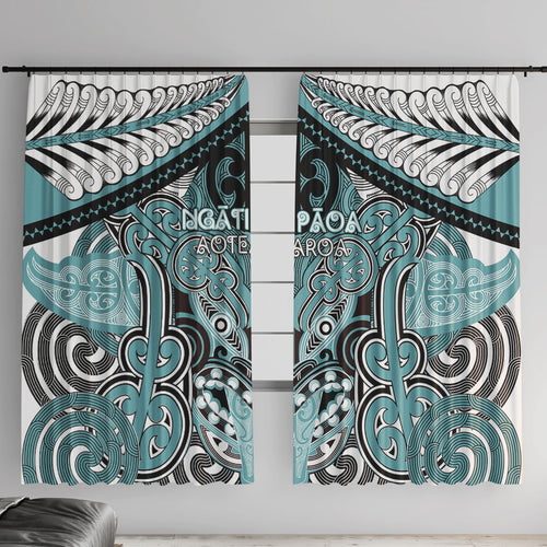 Aotearoa Iwi Ngati Paoa Window Curtain Maori Kowhaiwhai Pattern