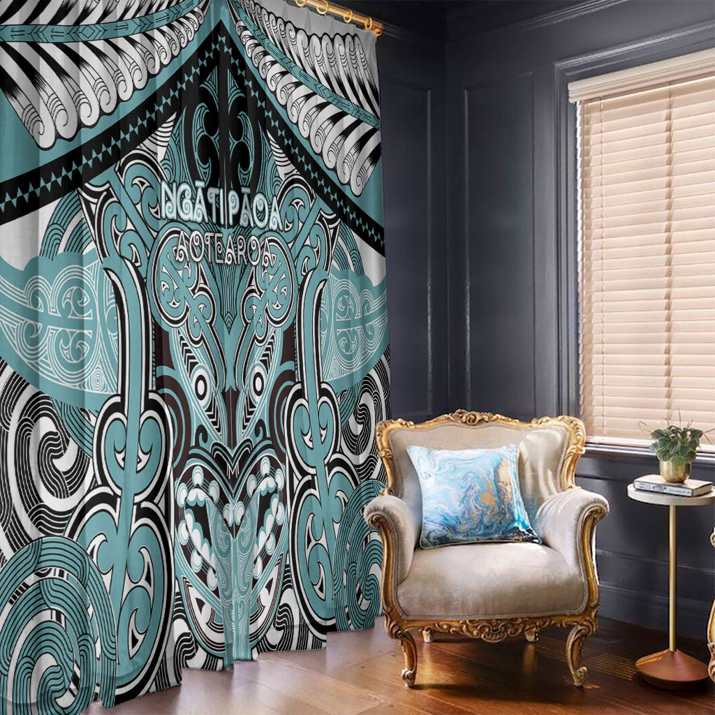 Aotearoa Iwi Ngati Paoa Window Curtain Maori Kowhaiwhai Pattern