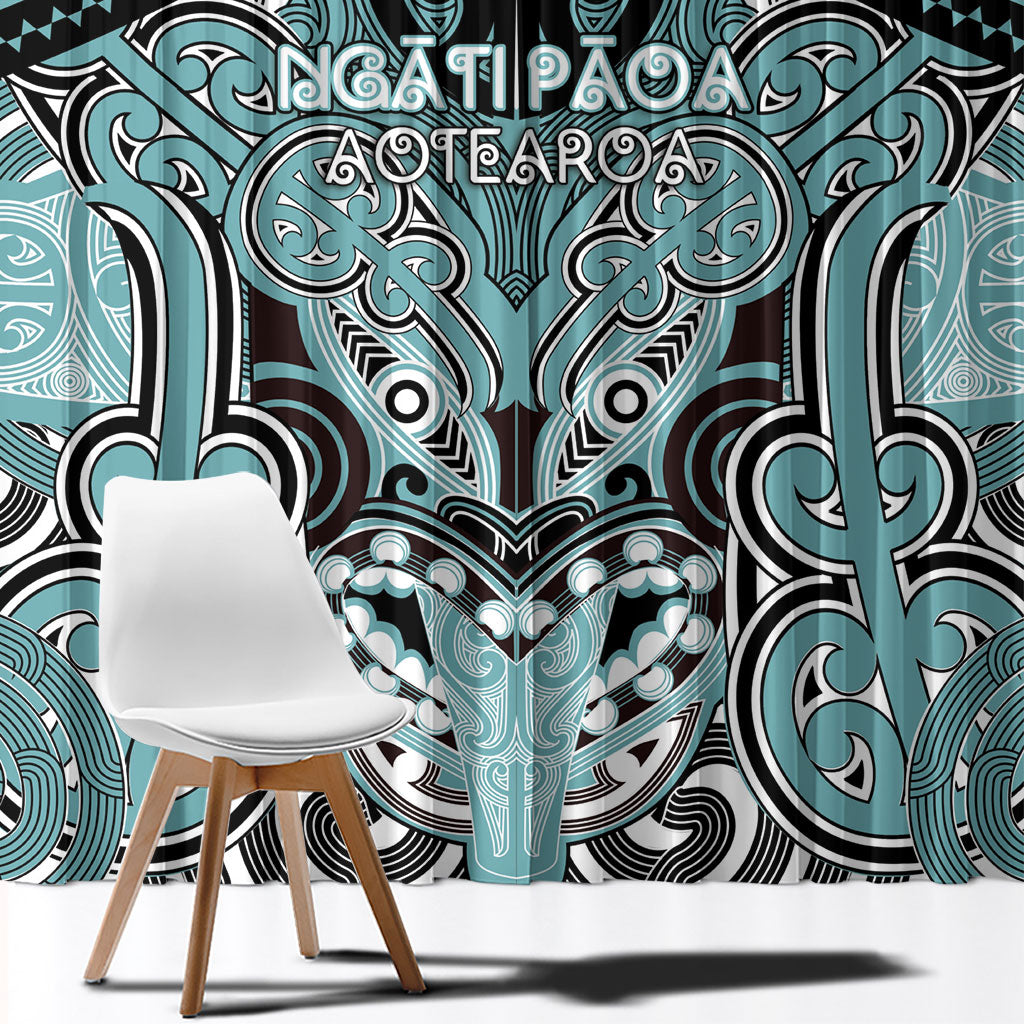 Aotearoa Iwi Ngati Paoa Window Curtain Maori Kowhaiwhai Pattern