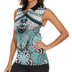 Aotearoa Iwi Ngati Paoa Personalised Women Sleeveless Polo Shirt Maori Kowhaiwhai Pattern