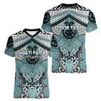 Aotearoa Iwi Ngati Paoa Personalised Women V-Neck T-Shirt Maori Kowhaiwhai Pattern