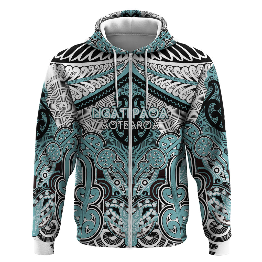 Aotearoa Iwi Ngati Paoa Personalised Zip Hoodie Maori Kowhaiwhai Pattern