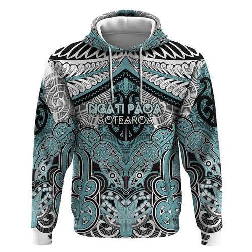 Aotearoa Iwi Ngati Paoa Personalised Zip Hoodie Maori Kowhaiwhai Pattern