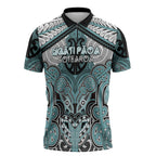 Aotearoa Iwi Ngati Paoa Personalised Zipper Polo Shirt Maori Kowhaiwhai Pattern