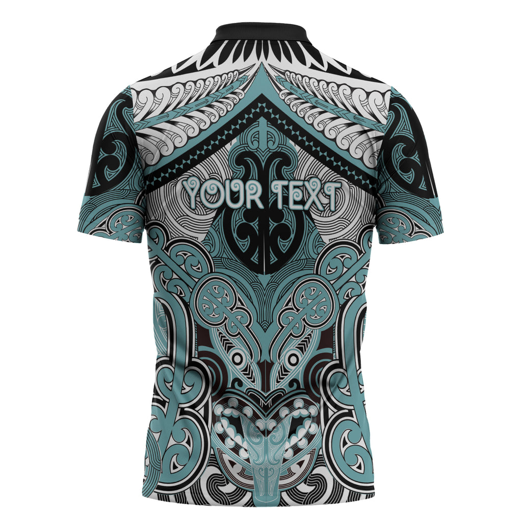 Aotearoa Iwi Ngati Paoa Personalised Zipper Polo Shirt Maori Kowhaiwhai Pattern