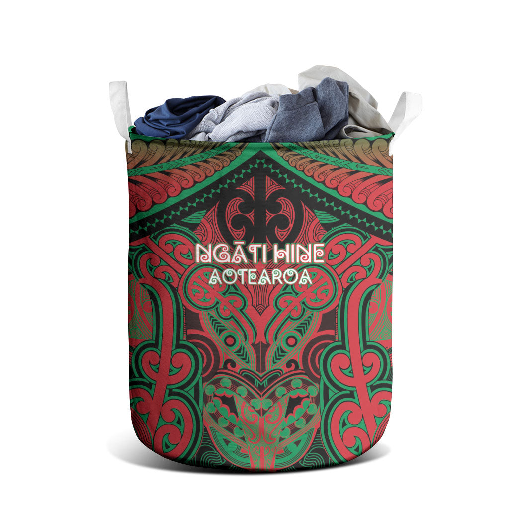 Aotearoa Iwi Ngati Hine Laundry Basket Maori Kowhaiwhai Pattern