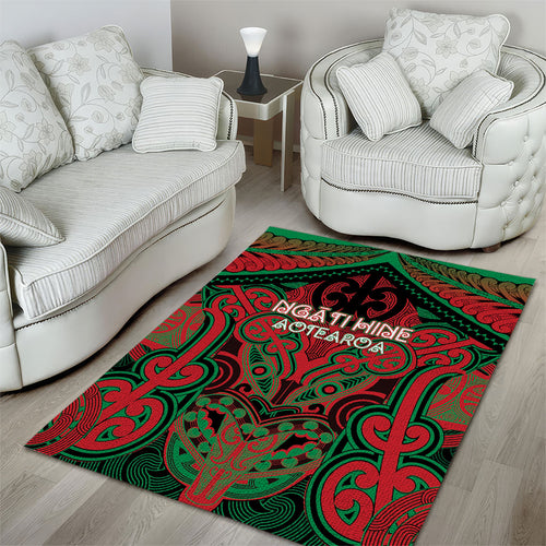 Aotearoa Iwi Ngati Hine Area Rug Maori Kowhaiwhai Pattern