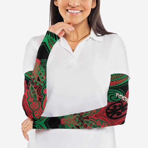 Aotearoa Iwi Ngati Hine Personalised Arm Sleeves Maori Kowhaiwhai Pattern