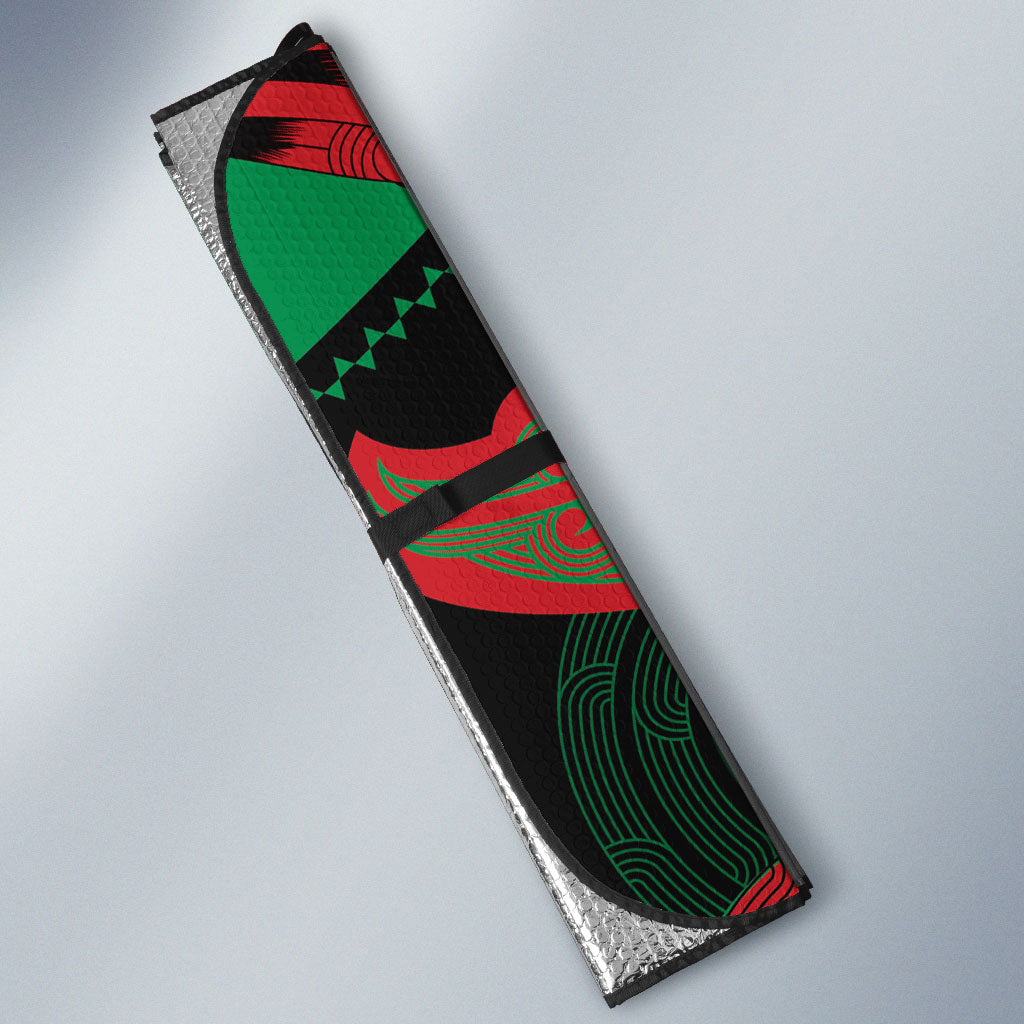Aotearoa Iwi Ngati Hine Auto Sun Shade Maori Kowhaiwhai Pattern
