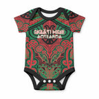 Aotearoa Iwi Ngati Hine Personalised Baby Onesie Maori Kowhaiwhai Pattern