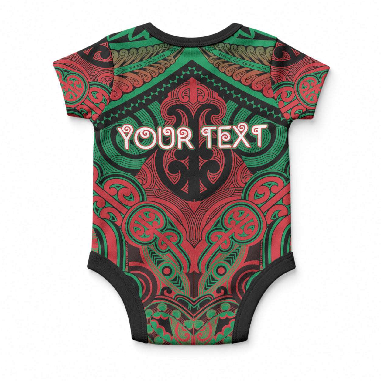 Aotearoa Iwi Ngati Hine Personalised Baby Onesie Maori Kowhaiwhai Pattern