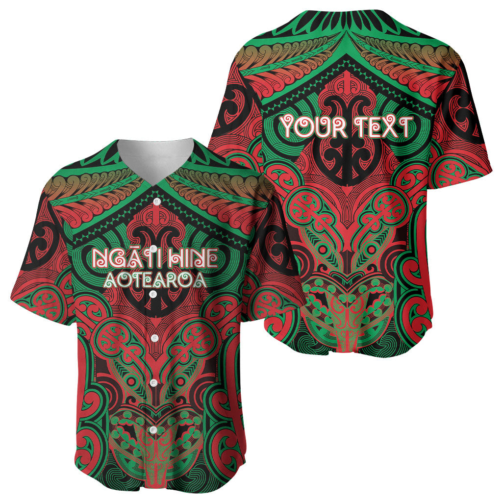 Aotearoa Iwi Ngati Hine Personalised Baseball Jersey Maori Kowhaiwhai Pattern