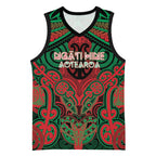 Aotearoa Iwi Ngati Hine Personalised Basketball Jersey Maori Kowhaiwhai Pattern