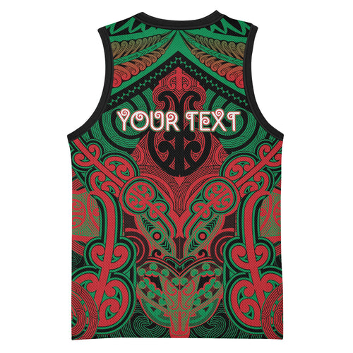 Aotearoa Iwi Ngati Hine Personalised Basketball Jersey Maori Kowhaiwhai Pattern