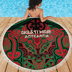 Aotearoa Iwi Ngati Hine Beach Blanket Maori Kowhaiwhai Pattern