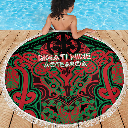 Aotearoa Iwi Ngati Hine Beach Blanket Maori Kowhaiwhai Pattern