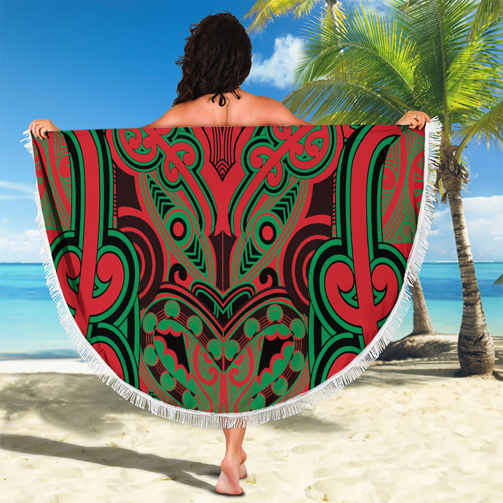 Aotearoa Iwi Ngati Hine Beach Blanket Maori Kowhaiwhai Pattern