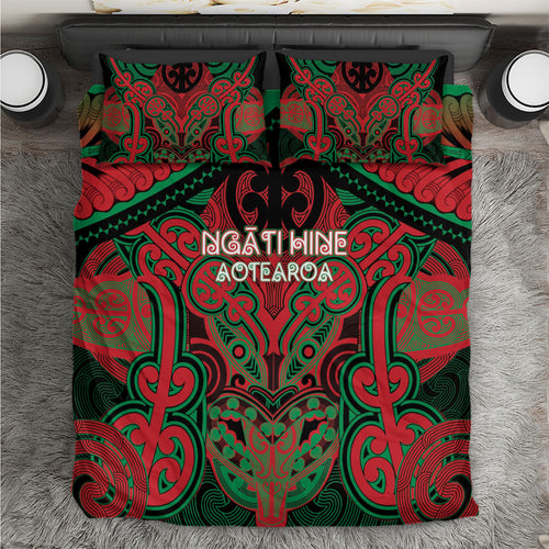 Aotearoa Iwi Ngati Hine Bedding Set Maori Kowhaiwhai Pattern