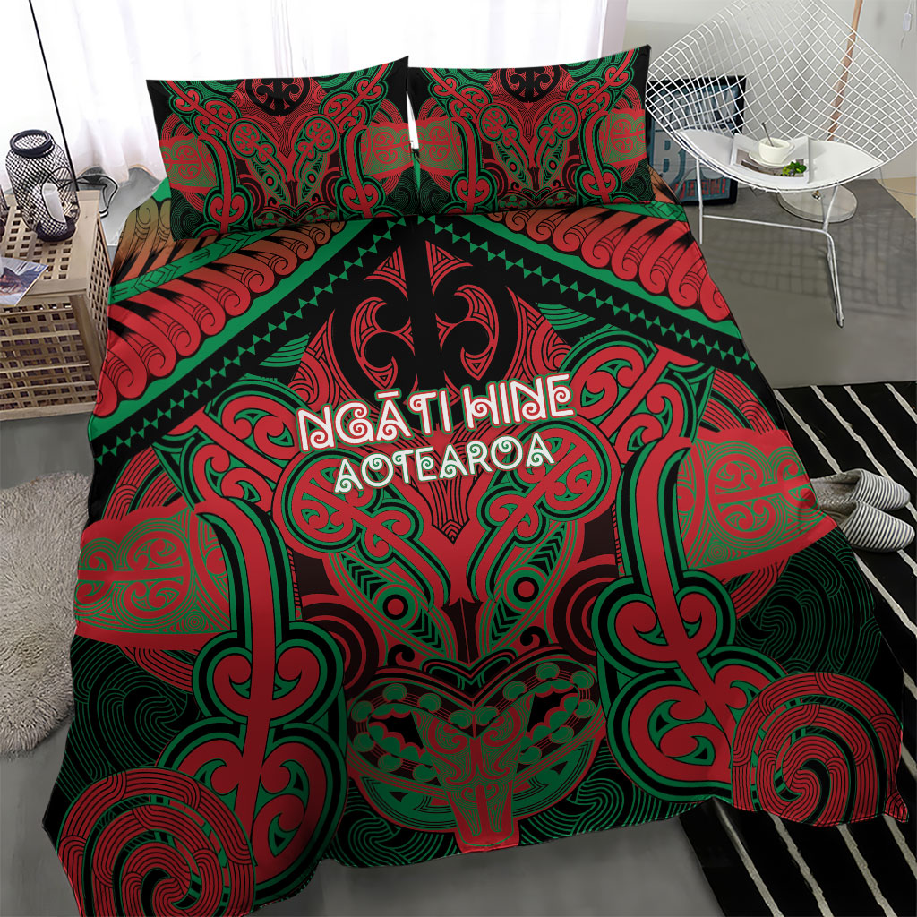Aotearoa Iwi Ngati Hine Bedding Set Maori Kowhaiwhai Pattern