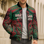Aotearoa Iwi Ngati Hine Personalised Bomber Puffer Jacket Maori Kowhaiwhai Pattern