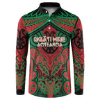 Aotearoa Iwi Ngati Hine Personalised Button Sweatshirt Maori Kowhaiwhai Pattern