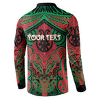 Aotearoa Iwi Ngati Hine Personalised Button Sweatshirt Maori Kowhaiwhai Pattern