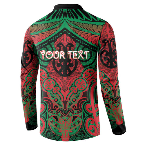 Aotearoa Iwi Ngati Hine Personalised Button Sweatshirt Maori Kowhaiwhai Pattern