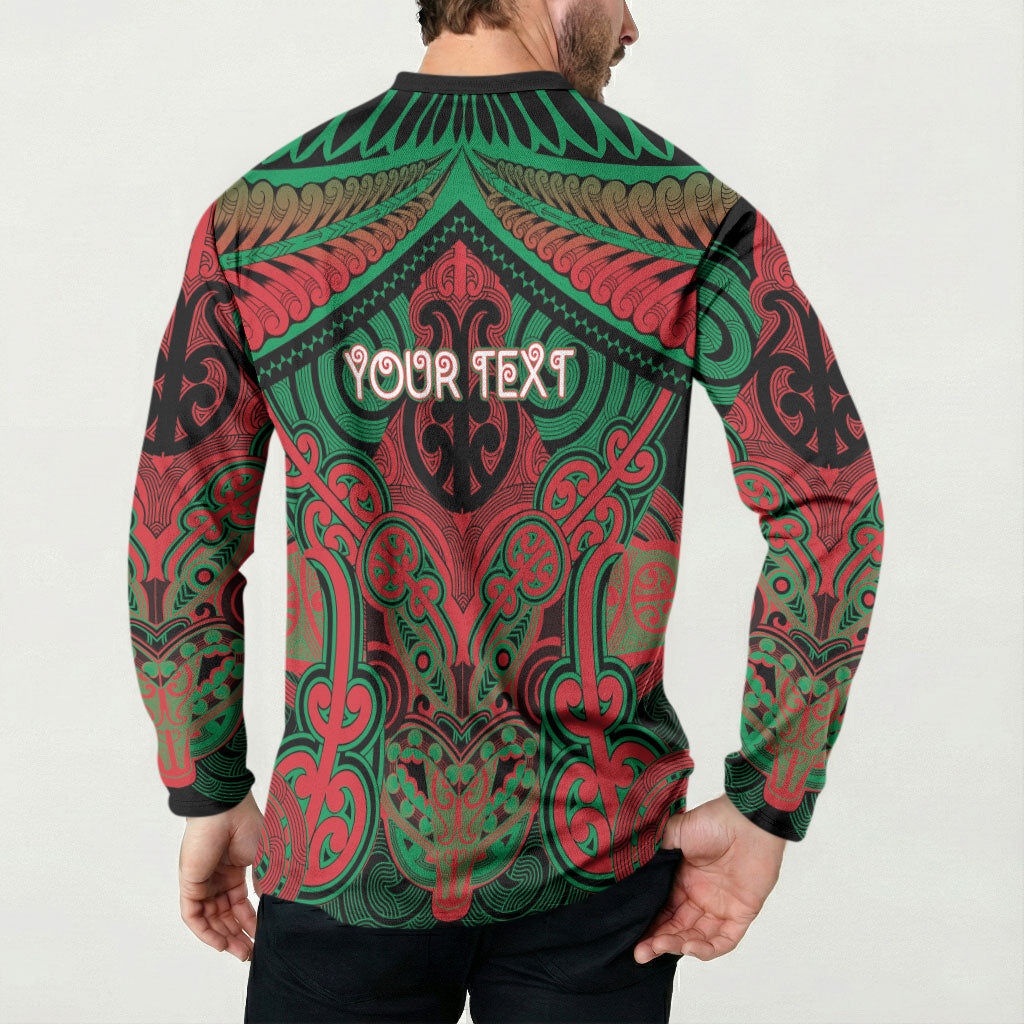 Aotearoa Iwi Ngati Hine Personalised Button Sweatshirt Maori Kowhaiwhai Pattern