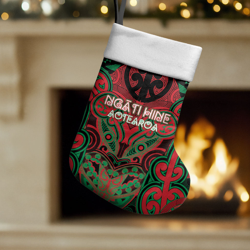 Aotearoa Iwi Ngati Hine Personalised Christmas Stocking Maori Kowhaiwhai Pattern
