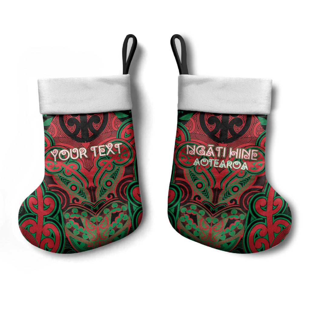 Aotearoa Iwi Ngati Hine Personalised Christmas Stocking Maori Kowhaiwhai Pattern