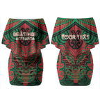 Aotearoa Iwi Ngati Hine Personalised Couples Matching Off Shoulder Short Dress and Hawaiian Shirt Maori Kowhaiwhai Pattern