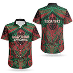 Aotearoa Iwi Ngati Hine Personalised Couples Matching Off Shoulder Short Dress and Hawaiian Shirt Maori Kowhaiwhai Pattern
