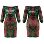 Aotearoa Iwi Ngati Hine Personalised Couples Matching Off The Shoulder Long Sleeve Dress and Hawaiian Shirt Maori Kowhaiwhai Pattern