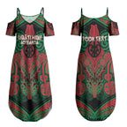 Aotearoa Iwi Ngati Hine Personalised Couples Matching Summer Maxi Dress and Long Sleeve Button Shirt Maori Kowhaiwhai Pattern