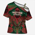 Aotearoa Iwi Ngati Hine Personalised Cross Shoulder Shirt Maori Kowhaiwhai Pattern