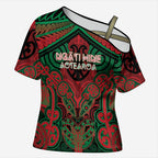 Aotearoa Iwi Ngati Hine Personalised Cross Shoulder Shirt Maori Kowhaiwhai Pattern