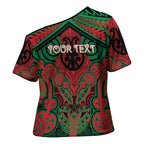 Aotearoa Iwi Ngati Hine Personalised Cross Shoulder Shirt Maori Kowhaiwhai Pattern