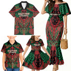 Aotearoa Iwi Ngati Hine Personalised Family Matching Mermaid Dress and Hawaiian Shirt Maori Kowhaiwhai Pattern