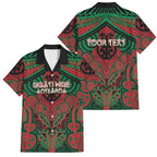 Aotearoa Iwi Ngati Hine Personalised Family Matching Off The Shoulder Long Sleeve Dress and Hawaiian Shirt Maori Kowhaiwhai Pattern