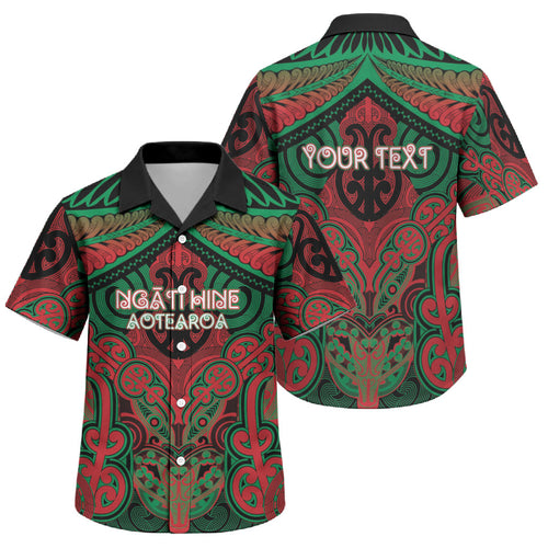 Aotearoa Iwi Ngati Hine Personalised Family Matching Off Shoulder Maxi Dress and Hawaiian Shirt Maori Kowhaiwhai Pattern