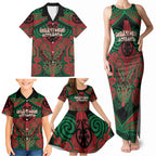 Aotearoa Iwi Ngati Hine Personalised Family Matching Tank Maxi Dress and Hawaiian Shirt Maori Kowhaiwhai Pattern