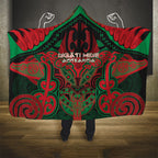 Aotearoa Iwi Ngati Hine Hooded Blanket Maori Kowhaiwhai Pattern