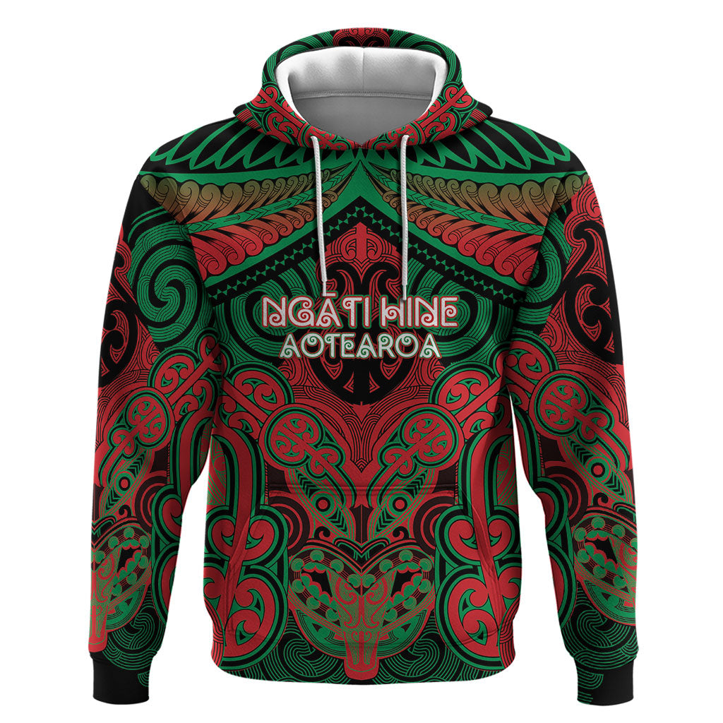 Aotearoa Iwi Ngati Hine Personalised Hoodie Maori Kowhaiwhai Pattern