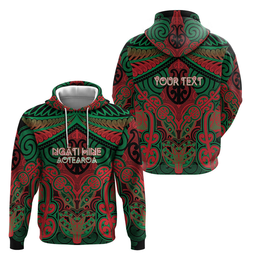 Aotearoa Iwi Ngati Hine Personalised Hoodie Maori Kowhaiwhai Pattern